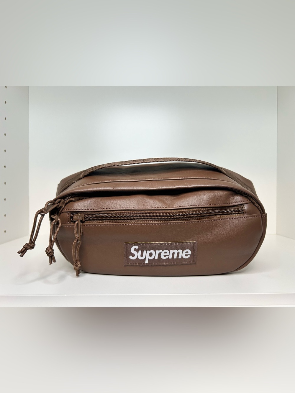 Supreme Brown Leather Waist Bag Crossbody Sling FW23 Monochrome